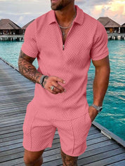 Lachlan Ferguson | Textured Polo & Shorts Set For Men