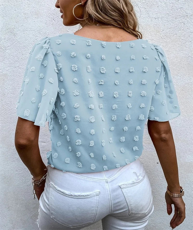 Elise Osmond | Chiffon Blouse With 3D Floral Detail For Women