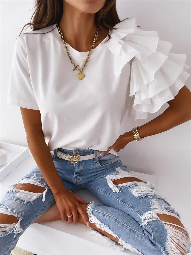 Bianca Foster | Bold Ruffle Sleeve Top For Women
