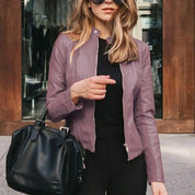 Valentina Moreau | Tailored Leather Look Jacket For Women