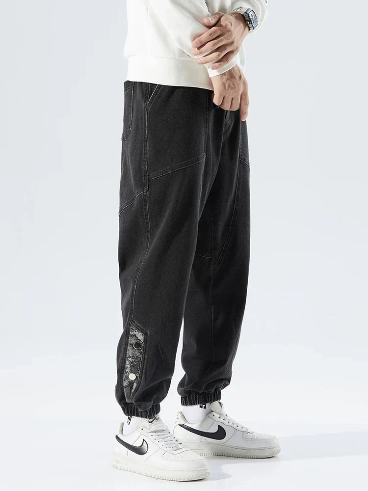Cody Marsh | Denim Jogger Jeans With Elastic Waist For Men