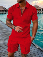 Lachlan Ferguson | Textured Polo & Shorts Set For Men