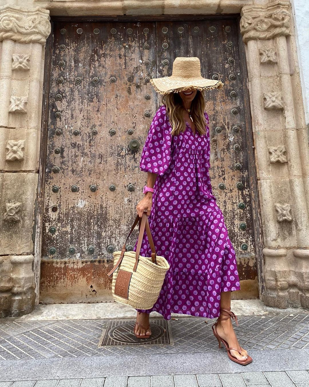 Eleanor Fairclough | Printed Maxi Dress With Puff Sleeves For Women
