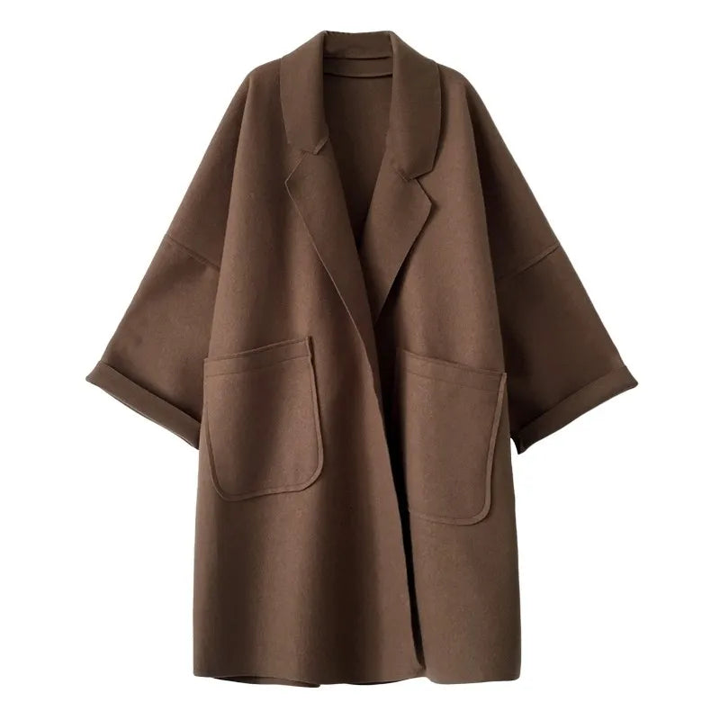 Élodie Marchand | Longline Wool Blend Coat For Women