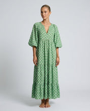 Mia Harrington | V-Neck Balloon Sleeve Tiered Maxi Dress For Women