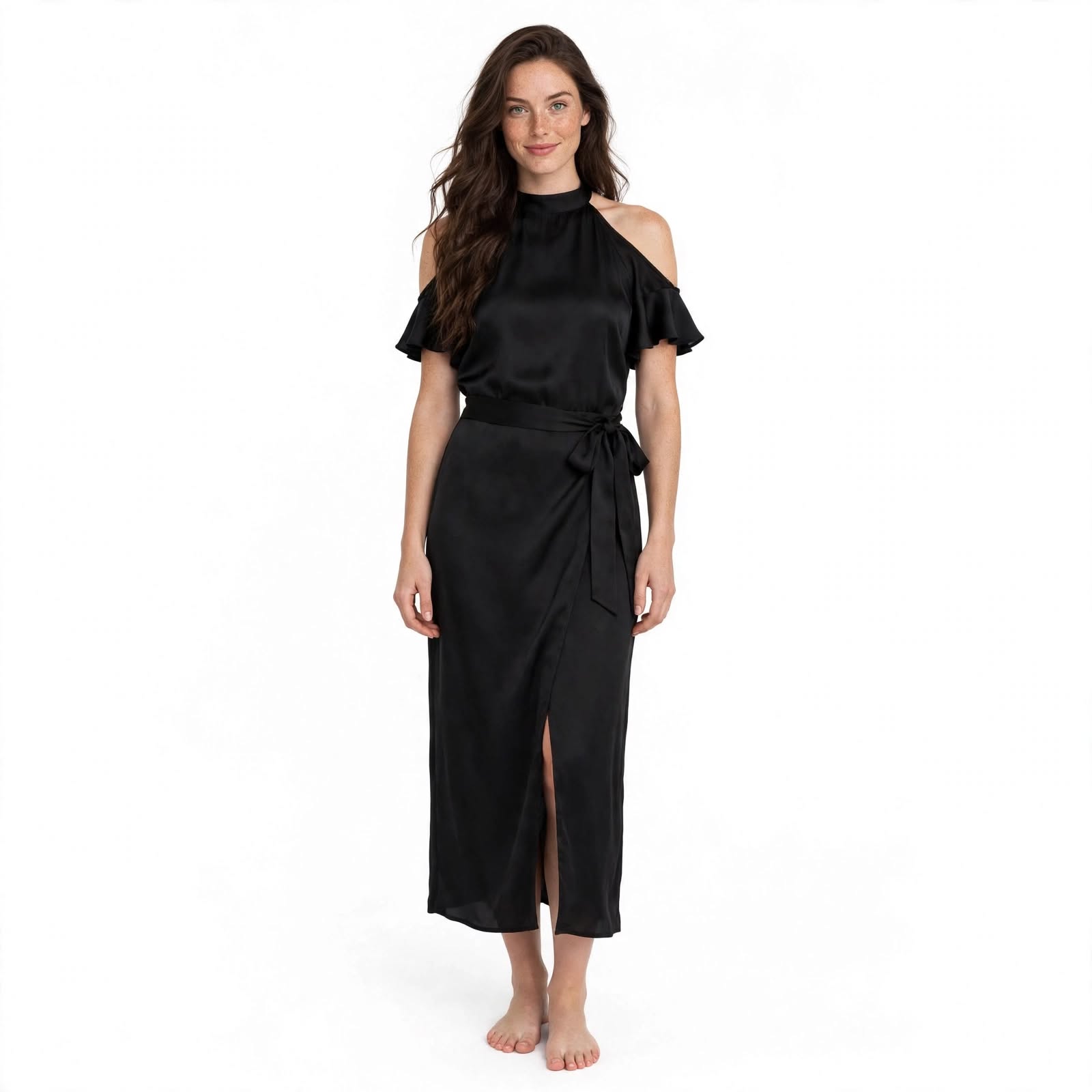 Clelia Hunhurst | Cold-Shoulder Asymmetric Midi Dress For Women