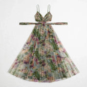 Benedetta Linshaw | Watercolour Floral Mesh Maxi Dress For Women