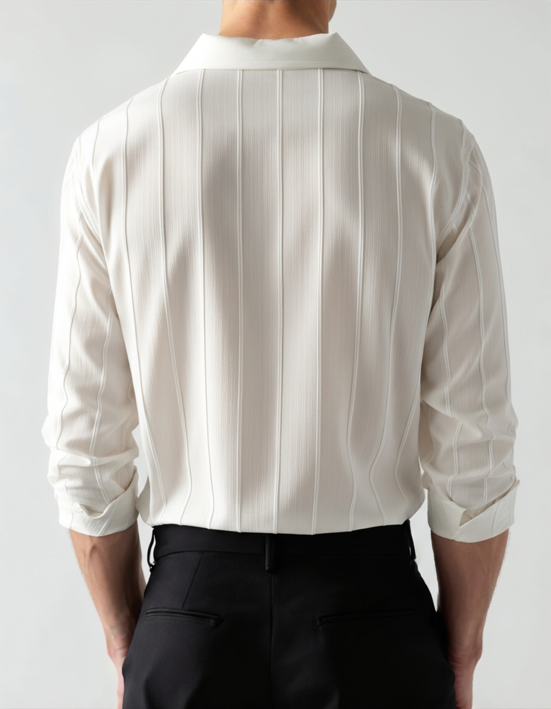 Alessandro Ricci | Ribbed Silk-Feel Shirt with Modern Elegance For Men