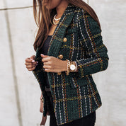 Camille Dubois | Tweed Check Blazer Jacket For Women
