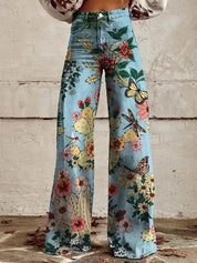 Charlotte Whitfield | Wide-Leg Pants With Floral Print For Women