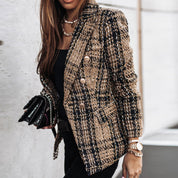 Camille Dubois | Tweed Check Blazer Jacket For Women