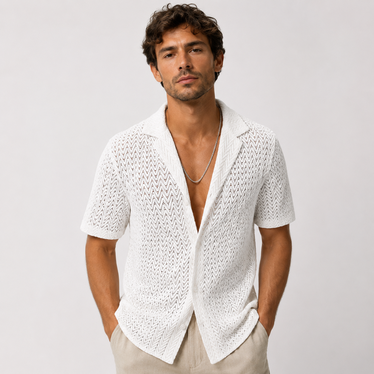 Ethan Robertson | Summer Knit Shirt For Men