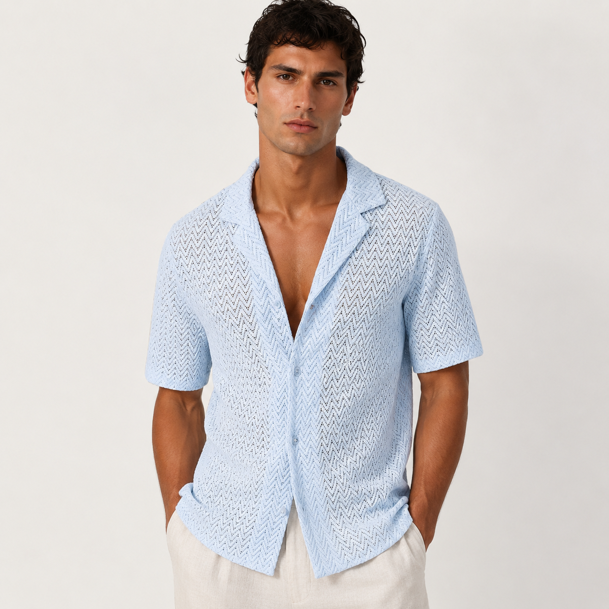 Ethan Robertson | Summer Knit Shirt For Men