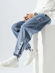 Cody Marsh | Denim Jogger Jeans With Elastic Waist For Men