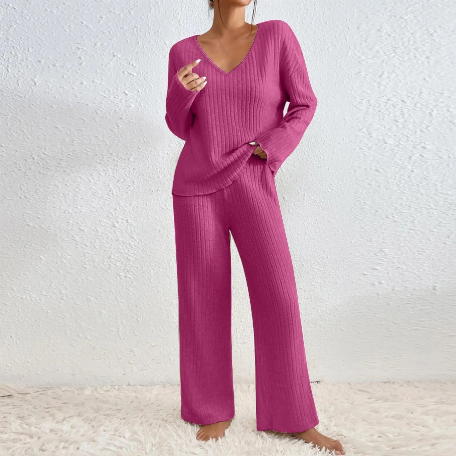 Charlotte Bennett | Ribbed Knit Lounge Set For Women