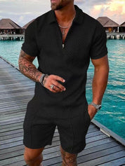 Lachlan Ferguson | Textured Polo & Shorts Set For Men