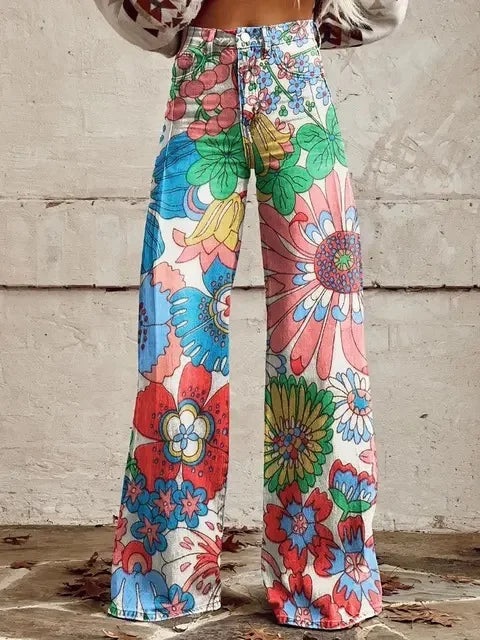 Charlotte Whitfield | Wide-Leg Pants With Floral Print For Women