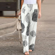 Matilda Ashworth | Floral Linen Wide-Leg Pants For Women