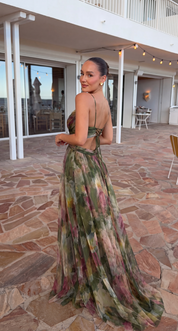 Charlotte Nguyen | Floral Chiffon Maxi Dress For Women
