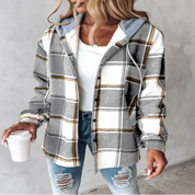 Sophie Laurent | Cozy Plaid Hooded Jacket For Women