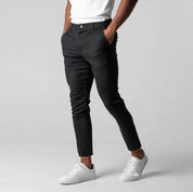 Lorcan Merefield | Navy Slim Fit Stretch Ankle Trousers For Men