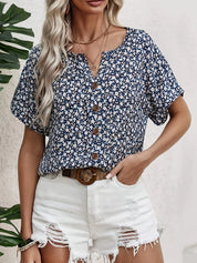Grace Delaney | Floral Print Blouse With Button Detail