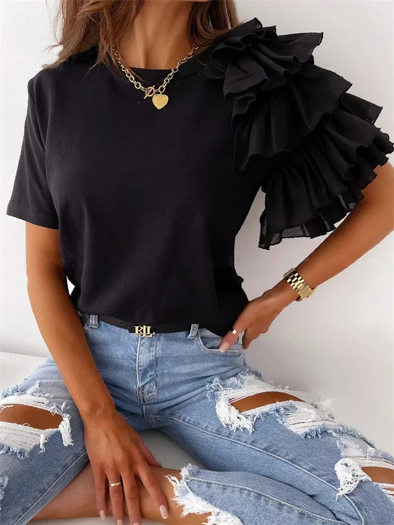 Bianca Foster | Bold Ruffle Sleeve Top For Women