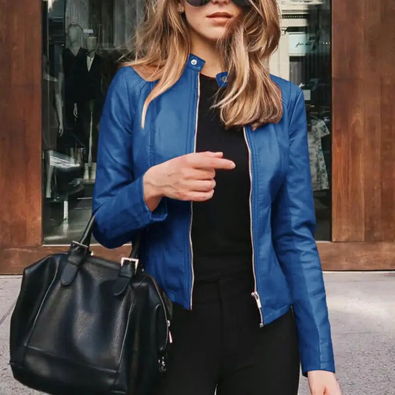 Valentina Moreau | Tailored Leather Look Jacket For Women