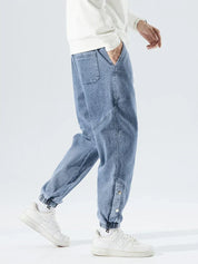 Cody Marsh | Denim Jogger Jeans With Elastic Waist For Men
