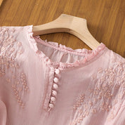 Chloe Ferguson | Floral Embroidered Blouse With Button Front