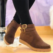 Sienna Bellucci | Orthopedic Suede Buckle Boots For Women