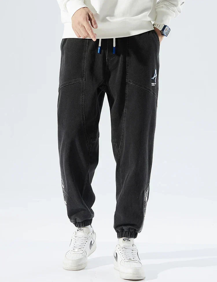 Cody Marsh | Denim Jogger Jeans With Elastic Waist For Men