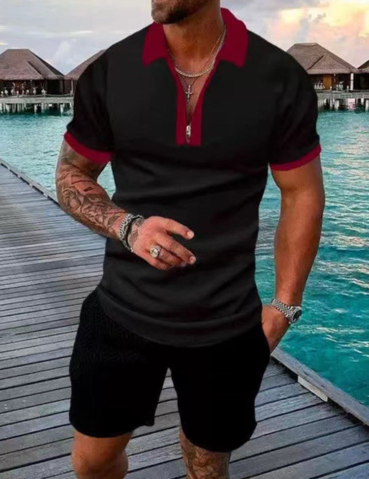 Lachlan Ferguson | Textured Polo & Shorts Set For Men