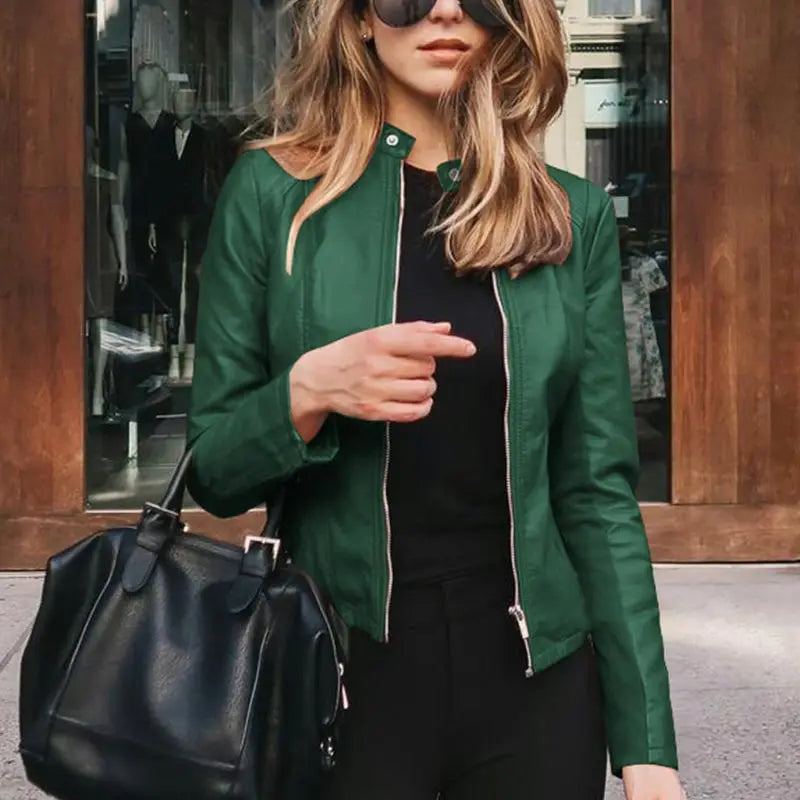 Valentina Moreau | Tailored Leather Look Jacket For Women