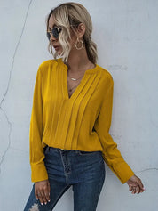 Isobel Radley | Pleated V-Neck Blouse For Women
