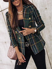Camille Dubois | Tweed Check Blazer Jacket For Women
