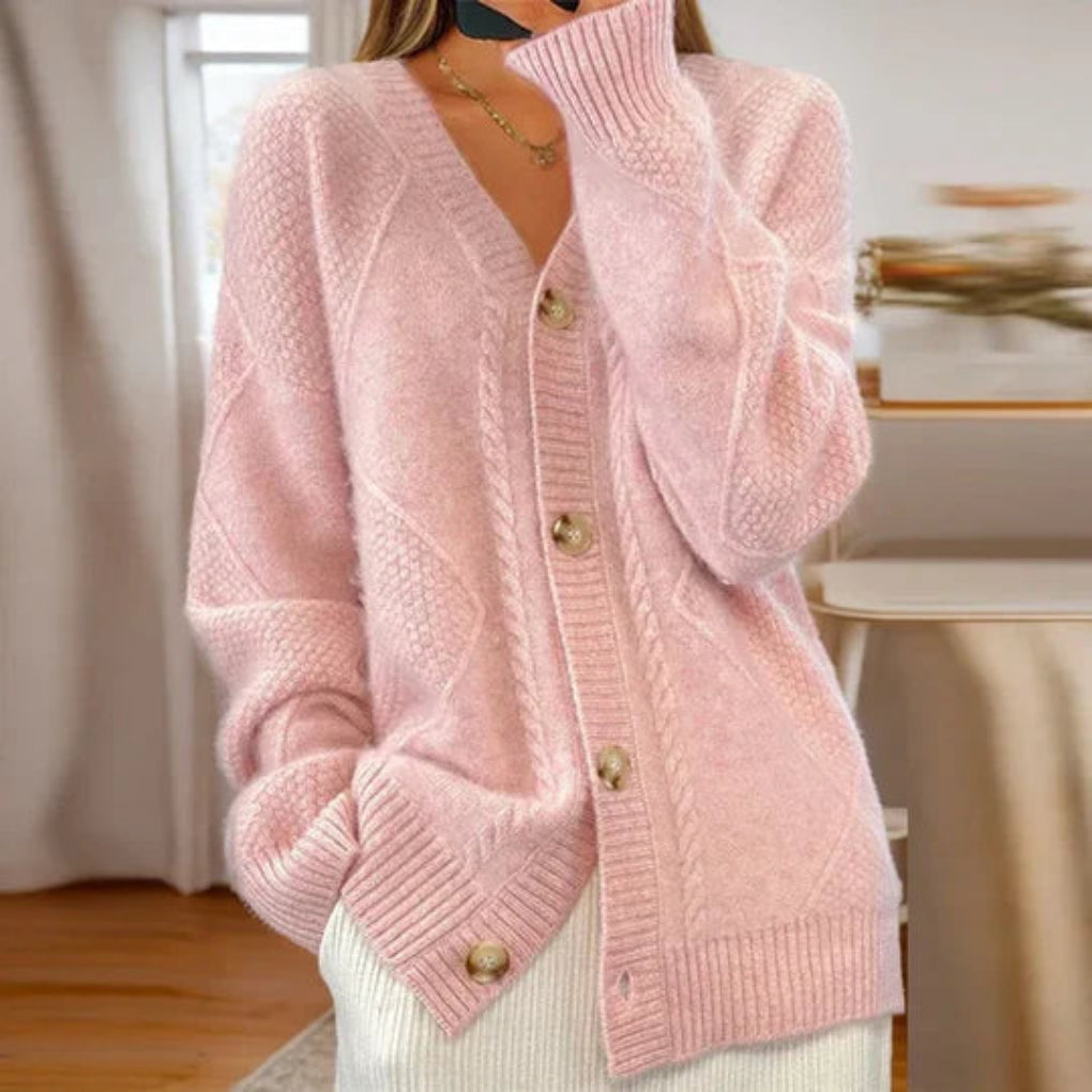 Charlotte Reid | Elegant Cotton Knit Cardigan For Women