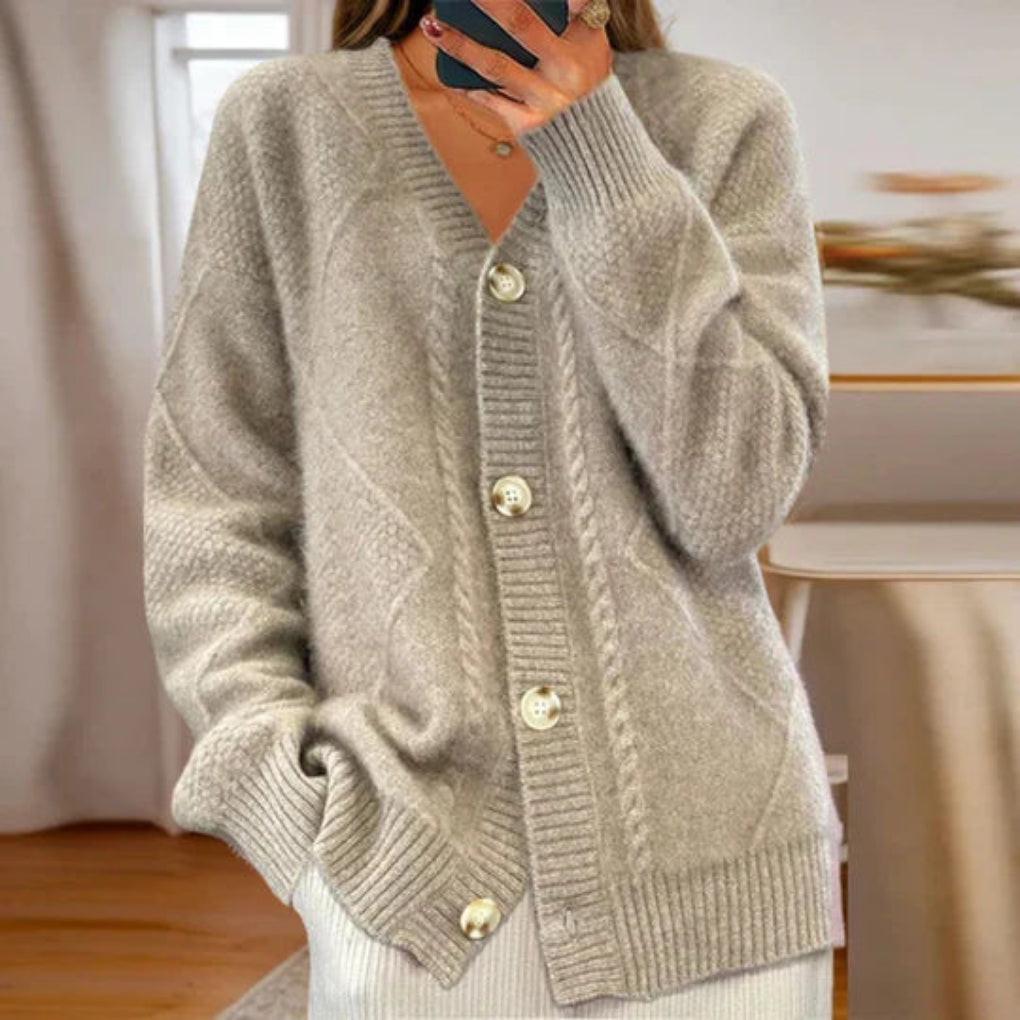 Charlotte Reid | Elegant Cotton Knit Cardigan For Women