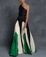 Eve Sutherland | One-Shoulder Pleated Maxi Dress For Women