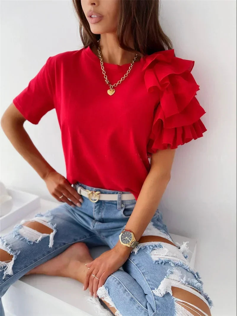 Bianca Foster | Bold Ruffle Sleeve Top For Women