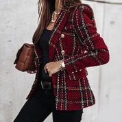Camille Dubois | Tweed Check Blazer Jacket For Women