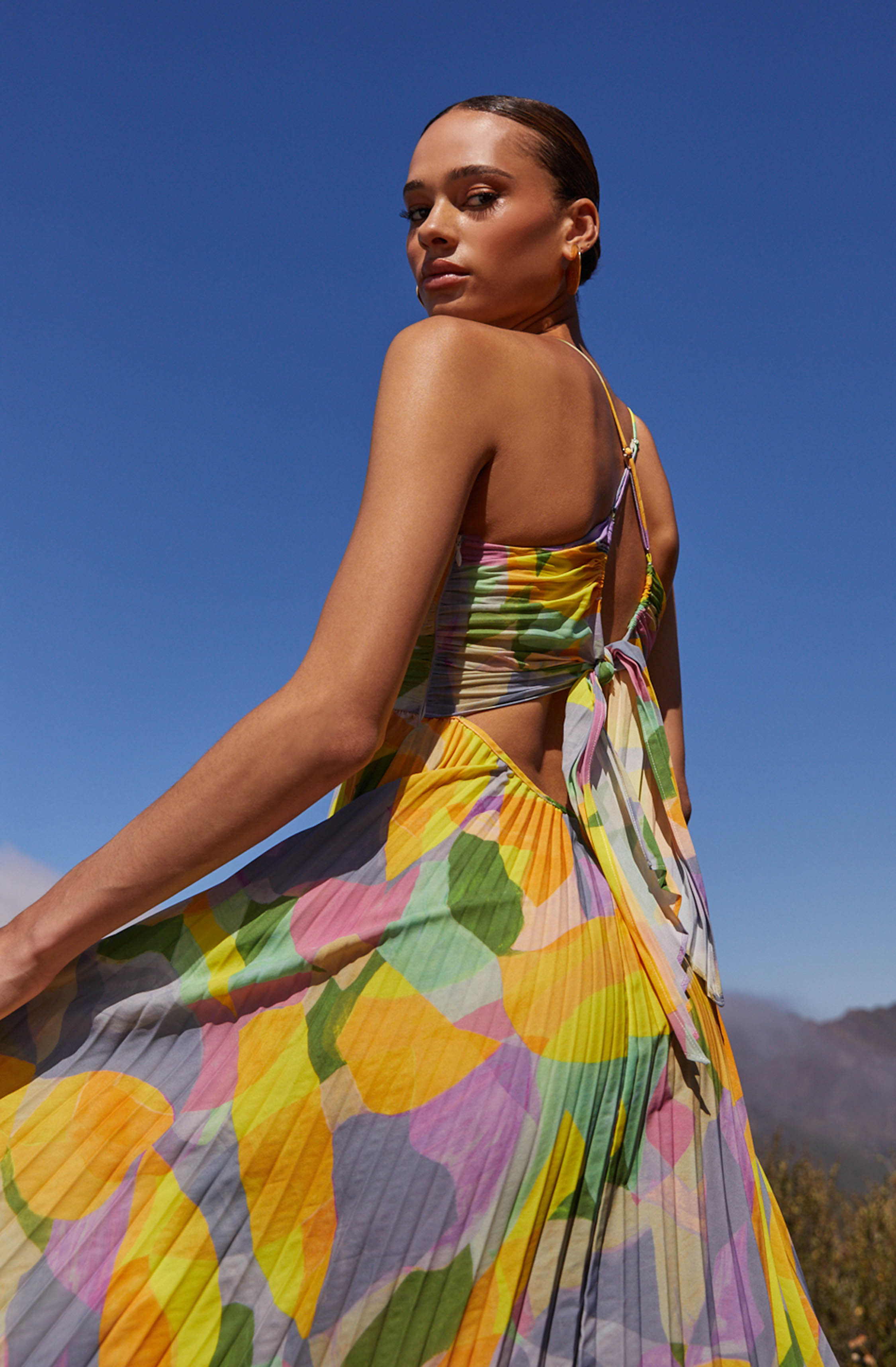 Amelia Sheppard | Pleated Floral Summer Dress For Women