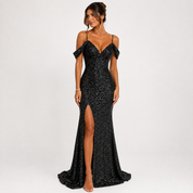 Sienna Holloway | Off-Shoulder Sequin Maxi Dress For Women