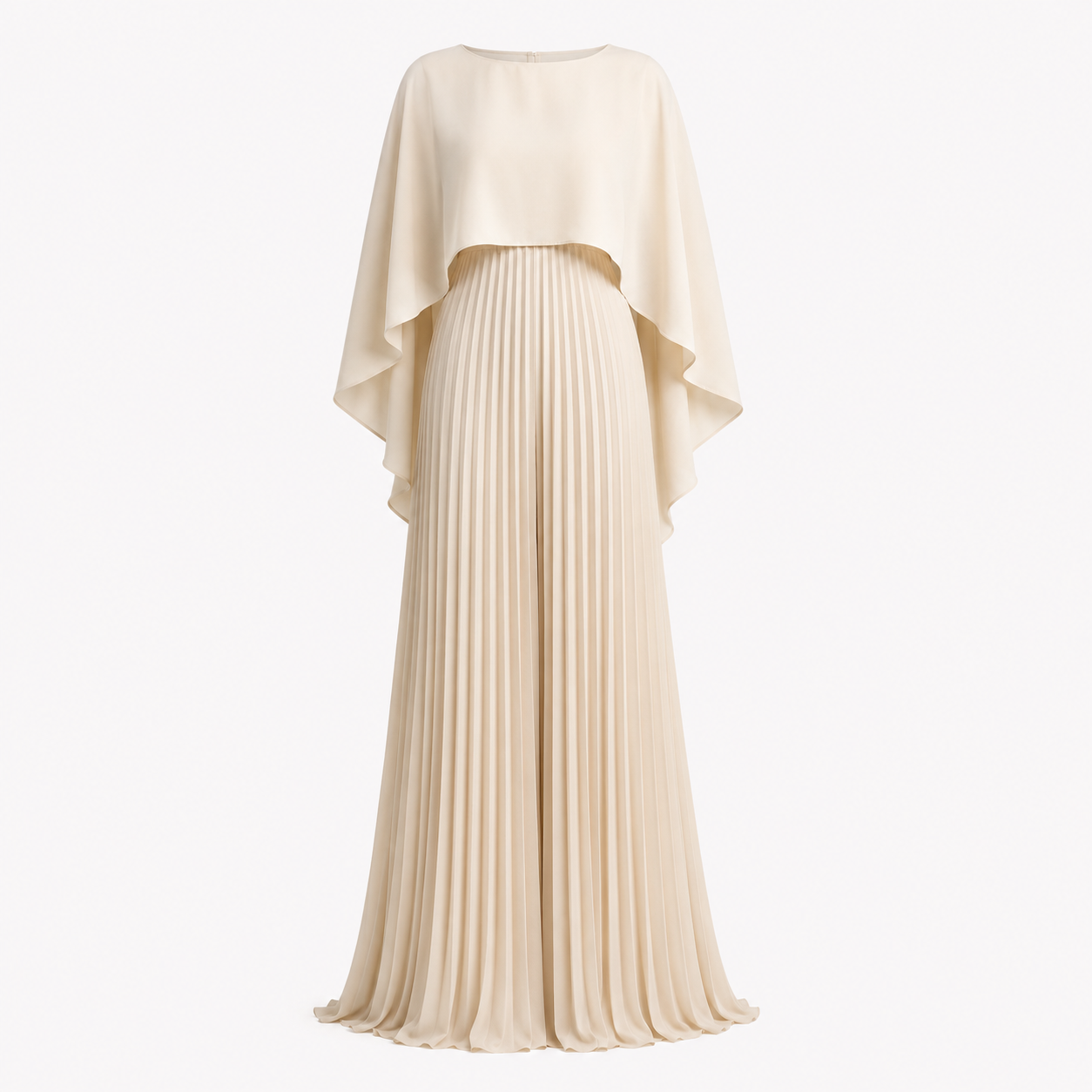 Sienna Wyndham | Cape Overlay Pleated Maxi Dress For Women