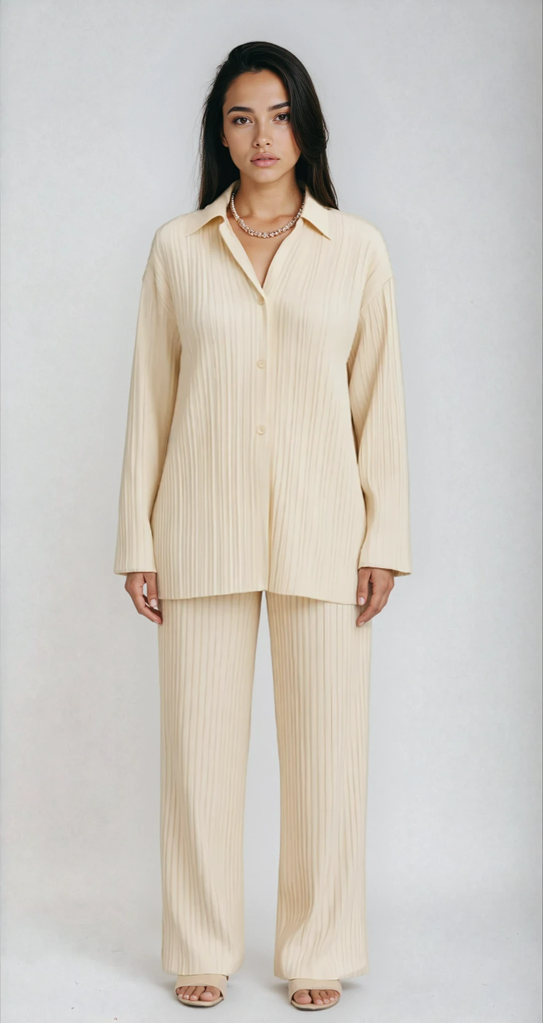 Isla Crawford | Oversized Pleated Two-Piece Lounge Set For Women