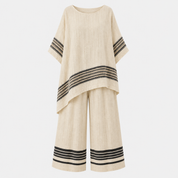 Sophia Hughes | Striped Linen Two-Piece Set For Women