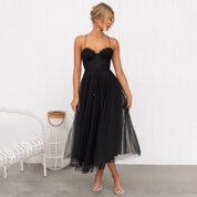 Elise Thornbury | Tulle Bustier Midi Dress For Women
