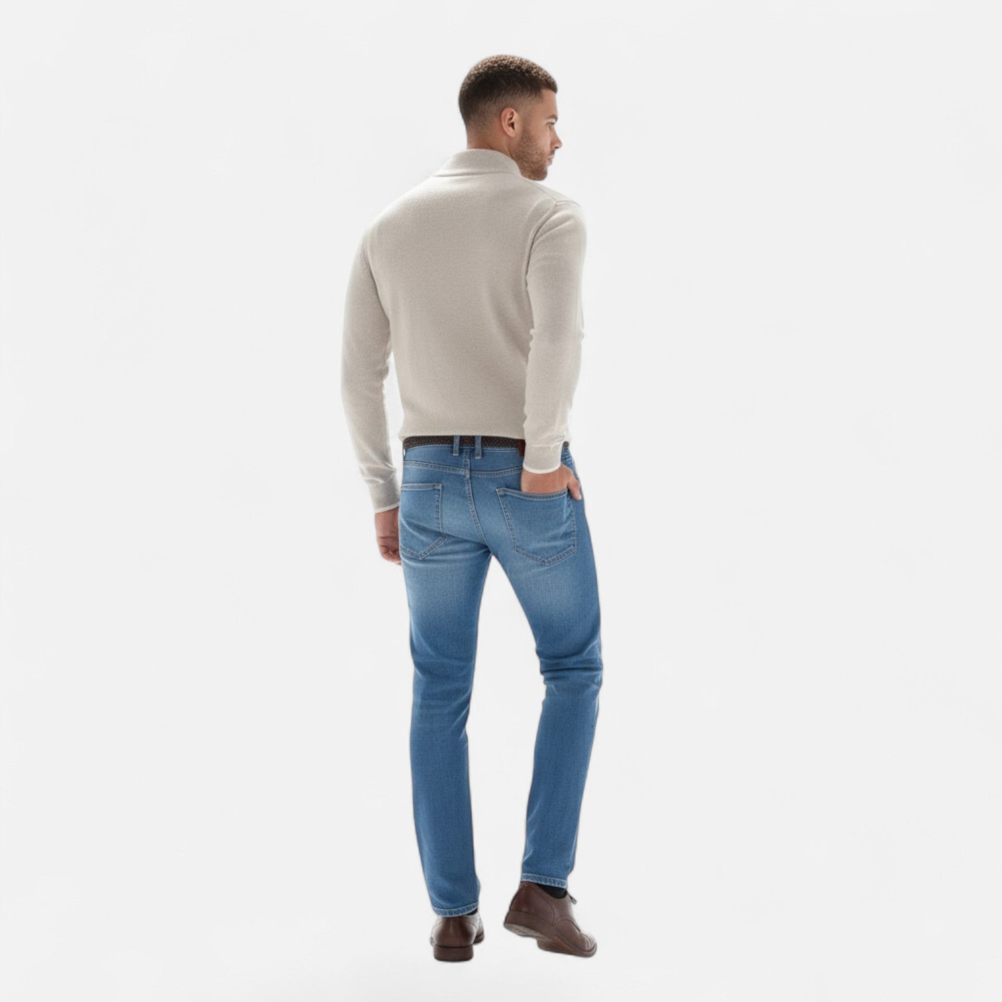 Nathaniel Rossi | Half-Zip Knit Sweater For Men