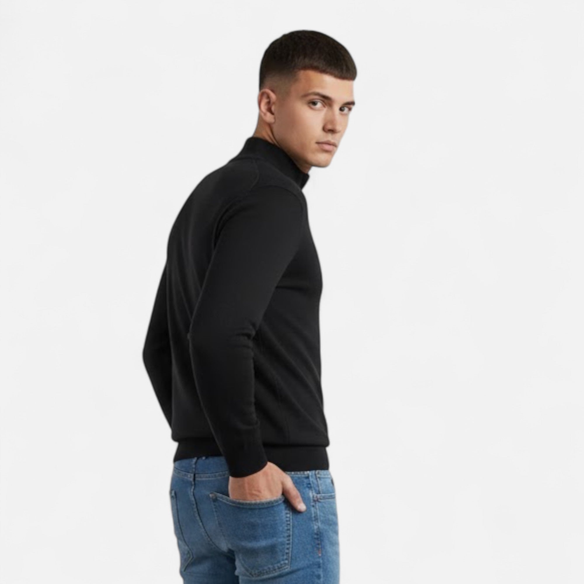 Luca Bellini | Heritage Zip Knit Sweater For Men