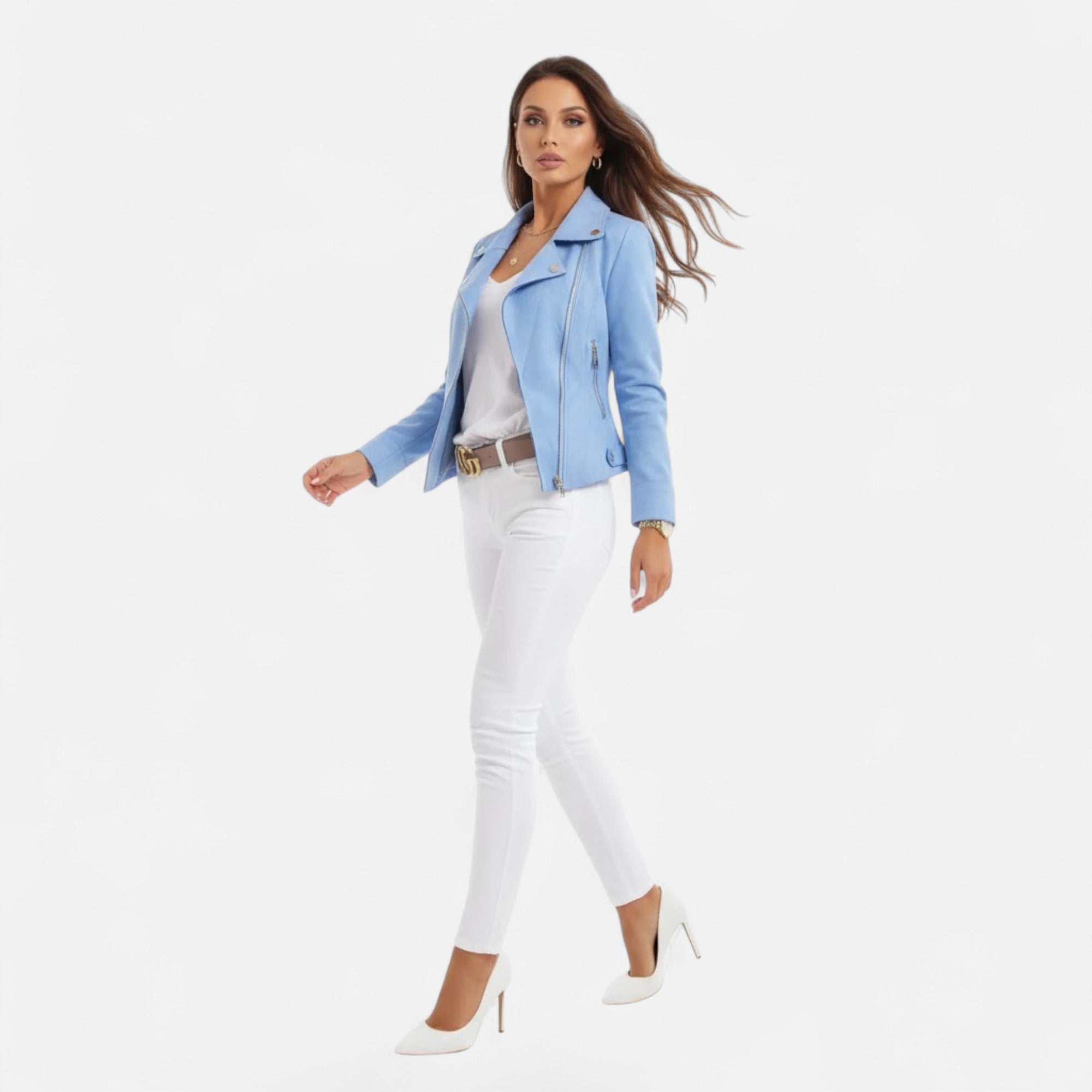 Camille Laurent | Slim Zip Moto Jacket For Women